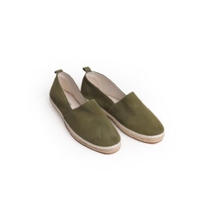 VOLIRIN & KAMMV Closed Toe Comfortable Suede Slip on Flat Espadrilles for Men (Olive, US Footwear Size System, Adult, Men, Numeric Range, Medium, 9, 9.5)