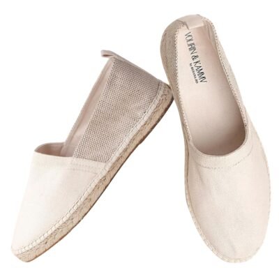 VOLIRIN & KAMMV Closed Toe Comfortable Canvas Slip on Flat Espadrilles for Men (Light Beige, US Footwear Size System, Adult, Men, Numeric Range, Medium, 9, 9.5)